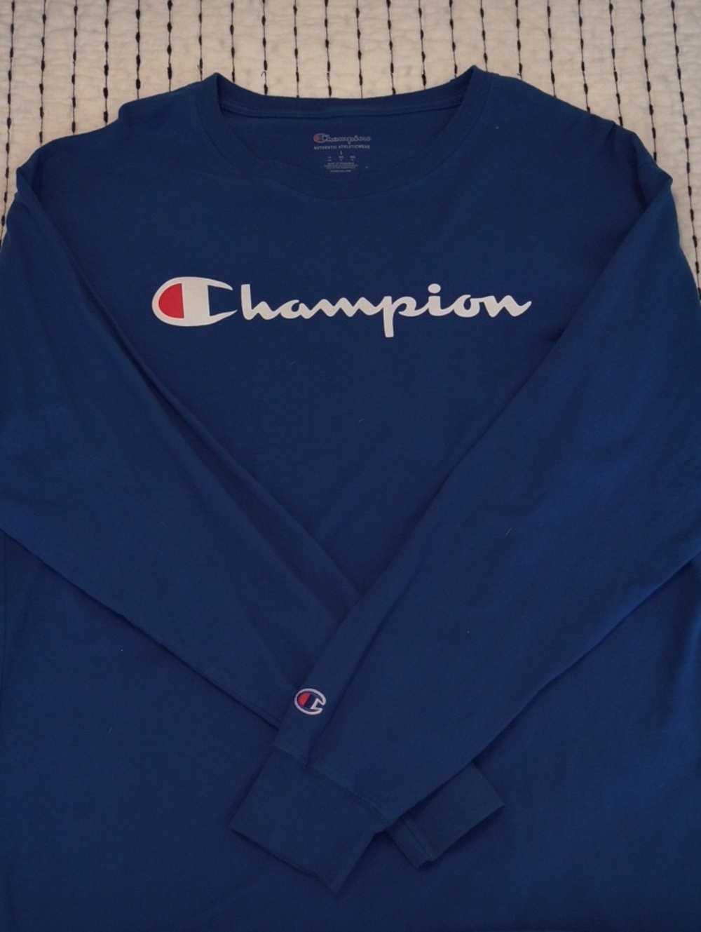 Champion Navy Blue Long Sleeve Logo Shirt
